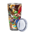 thumbnail image 2 of Lsque Mario Pattern 20oz Car Cup with Lid and Straw, Insulated Coffee Cup with Straw Topper, Spill Proof Travel Coffee Mug, Stainless Steel Tumble, 2 of 8