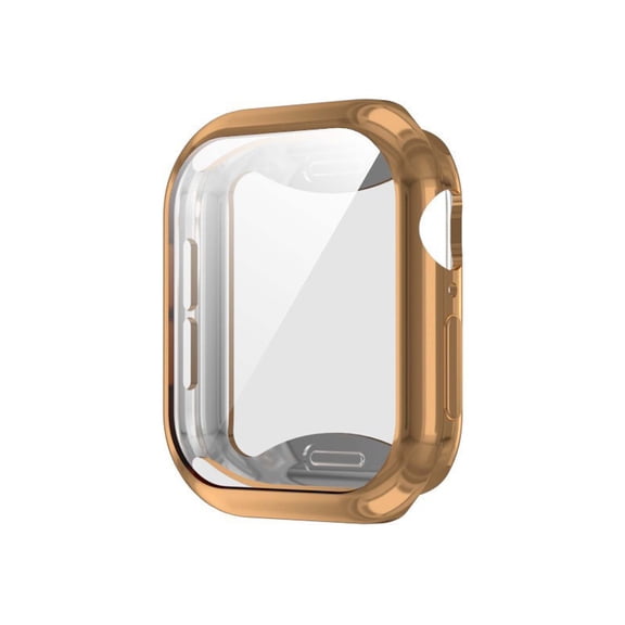 Favorn Full Body Case for Apple Watch Series 12 46mm with Built-In Screen Protector, Full-Cover TPU Protective Cover, Slim Lightweight Electroplated Bumper for iWatch 12 46mm, Rosegold