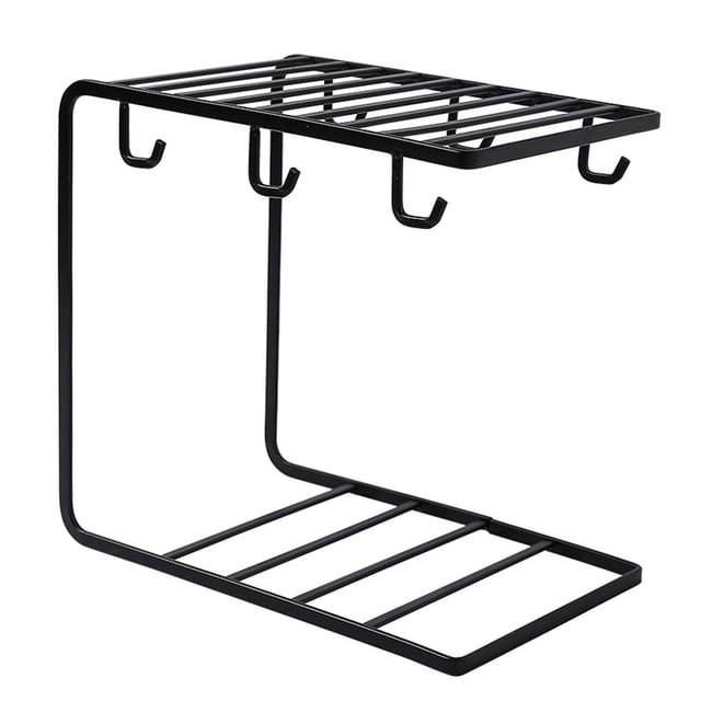 OULII 1Ud Portavasos Y Platos De Hierro Negro Con Acabado Para El Hogar