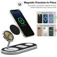 thumbnail image 3 of 3 in 1 Charging Station for Apple Devices, Wireless Charger, Faster Mag-Safe Charger Stand, Magnetic Wireless Charger Station for iPhone 15 14 13 12, Apple Watch Iwacth and AirPods (Crystal Silver), 3 of 6