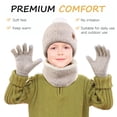 thumbnail image 5 of OZERO Warm Winter Hat and Gloves Scarf Set, Beanie Hat Winter Gloves Fleece Lining Boys / Girls, 5 of 7