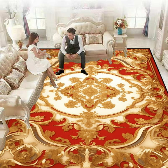 European Style Carpets Living Room Home ra Luxury Pattern Floor Mat Non-slip Bedroom Lounge Rugs Lar