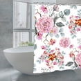 thumbnail image 3 of Rose Flowers Vintage Shower Curtain，Washable Waterproof Bathroom Shower Curtain Set With Hooks,71x71 Inch, 3 of 5