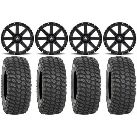 MSA Black Clutch 14 UTV Wheels 30 XCR350 Tires Can-Am Maverick X3 / Honda Pioneer 1000 / Talon