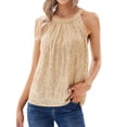 thumbnail image 3 of NFTOEIULA Women Sparkly Sequin Halter Neck Sleeveless Tank Top, 3 of 7