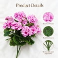 8pcs Artificial Flowers for Outdoor Indoor,13.7 inch Pink Geranium Fake ...
