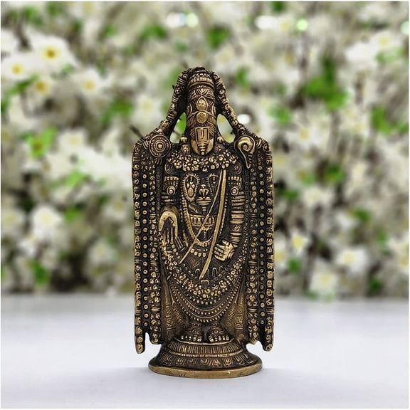 Tirupati Balaji Statue in Brass Shree Venkateswara Idol Incarnation of Vishnu Hindu God Statue Balaji Sculpture Tirupati Balaji Sculpture Indian Mandir Decor - AtoZ India Cart