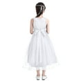 thumbnail image 4 of Aislor Kids Girls Christening Dress Flower Girls Rhinestone Belt Evening Gown 2-16 White 16, 4 of 7