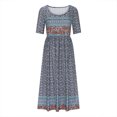 thumbnail image 4 of Summer Maxi Dresses for Women 2025 Vacation 3/4 Sleeve Boho Floral Long Dresses V Neck Casual Comfy Loose Dress, 4 of 6