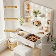 thumbnail image 5 of Vineego Makeup Vanity Desk with Lighted Mirror & Power Outlet, Makeup Vanity with stool,White, 5 of 8
