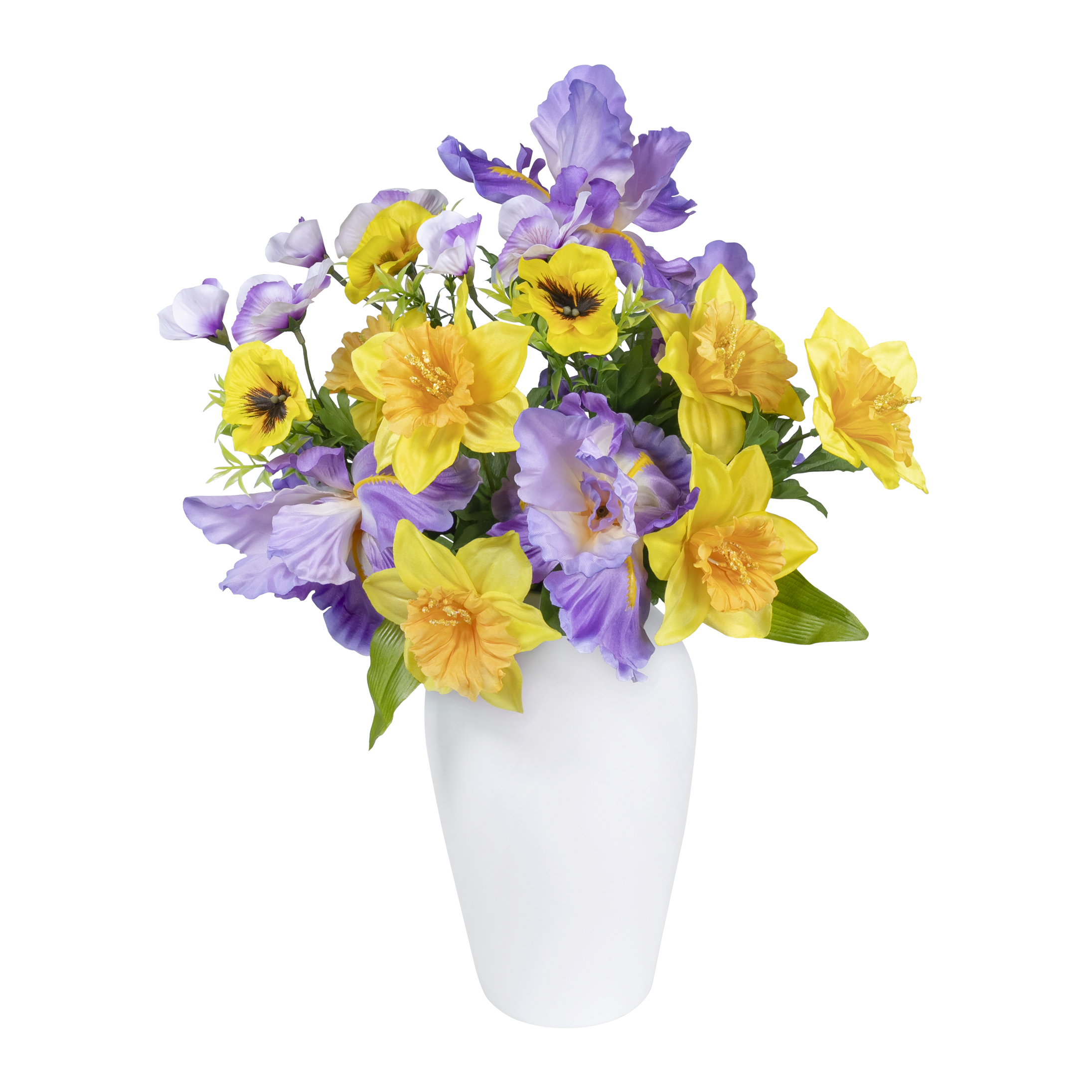 22-inch Artificial Silk Purple & Yellow Iris & Lily Mixed Spring Bouquet, for Indoor Use, by Mainstays - image 2 of 5