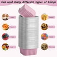 thumbnail image 4 of Topboutique Aluminum Foil Cups 30 Pcs 5 oz Dessert Cups Cupcake Liners Foil Baking Cup Disposable Ramekins Cake Pans Square Cupcake Container Foil Flan Baking Cups with Lids & Spoons for Party,Pink, 4 of 8
