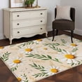 thumbnail image 3 of Area Rugs for Living Room Bedroom, Spring Daisy 4'x6' Rug Washable Carpet Runner Indoor Outdoor, Country Watercolor Flower Leaf Plant Non Slip Accent Floor Mats Rug for Kitchen, Office, 3 of 8