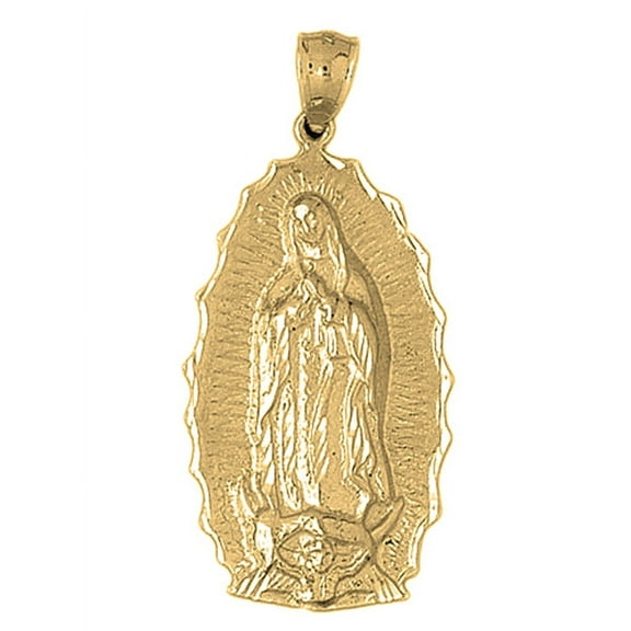 18K Yellow Gold Our Lady Guadalupe Pendant - 50 mm