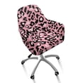 thumbnail image 2 of Xixirimido Leopard Pink Cheetah Pattern Office Chair Covers Computer Stretch Accent Dining Chair Covers Swivel Desk Chair Armrest Slipcover for Mid-Back Rotating Chairs, 2 of 7