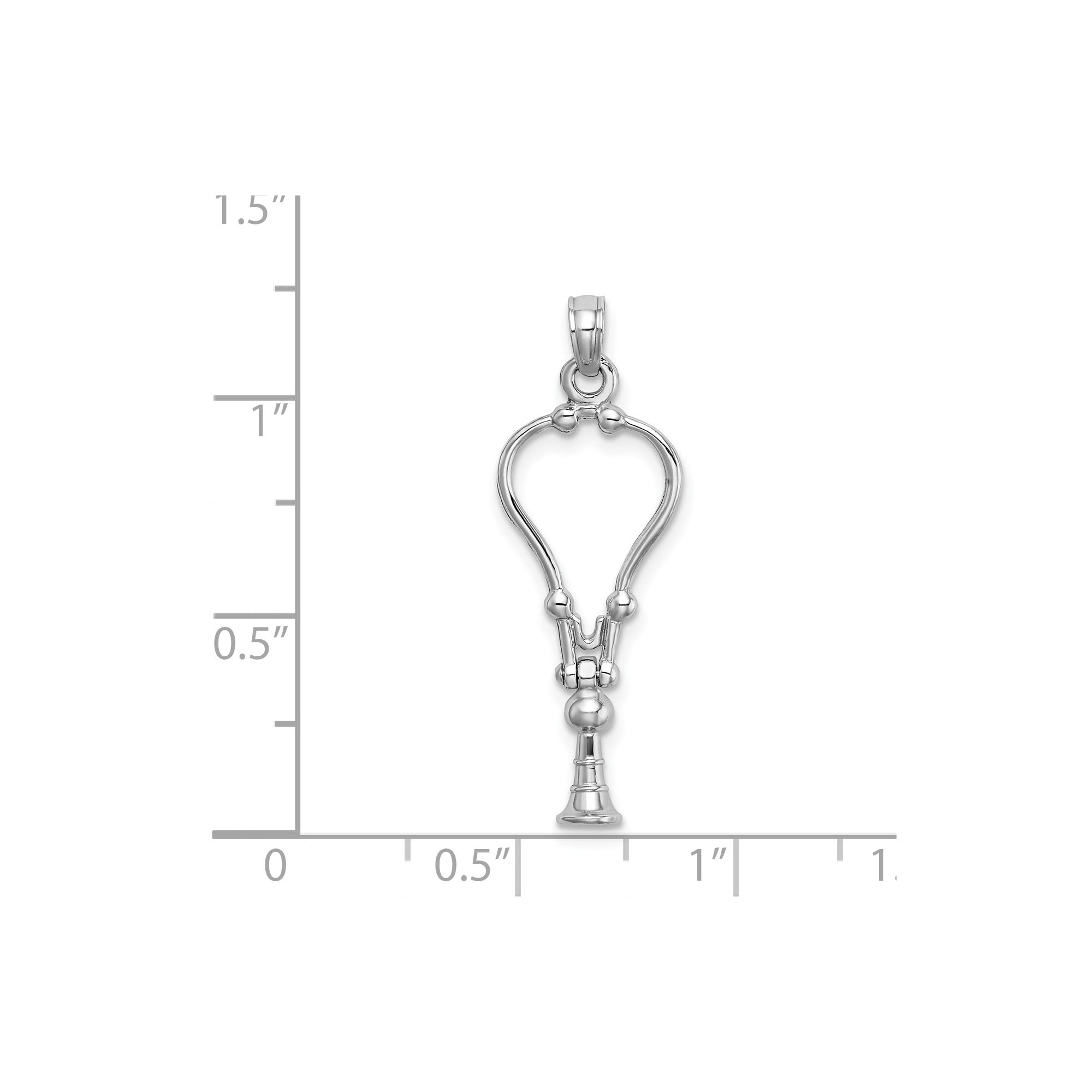 14k White Gold Shofar Pendant Necklace Ram Horn Judaica Jewelry for Men and Women Spiritual Faith Symbol for Rosh Hashanah and Yom Kippur Religious Unisex Style