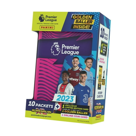 2022-23 Panini Adrenalyn XL Premier League Cards - Pink Mega Tin (62 Cards, Including Jan Bednarek LE Card, Online Coin Card & Golden Baller)