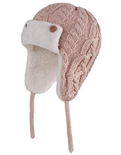 Yateen Toddler Boys Girls Winter Knit Beanie Hats Warm Fleece Lined Hats with Earflap