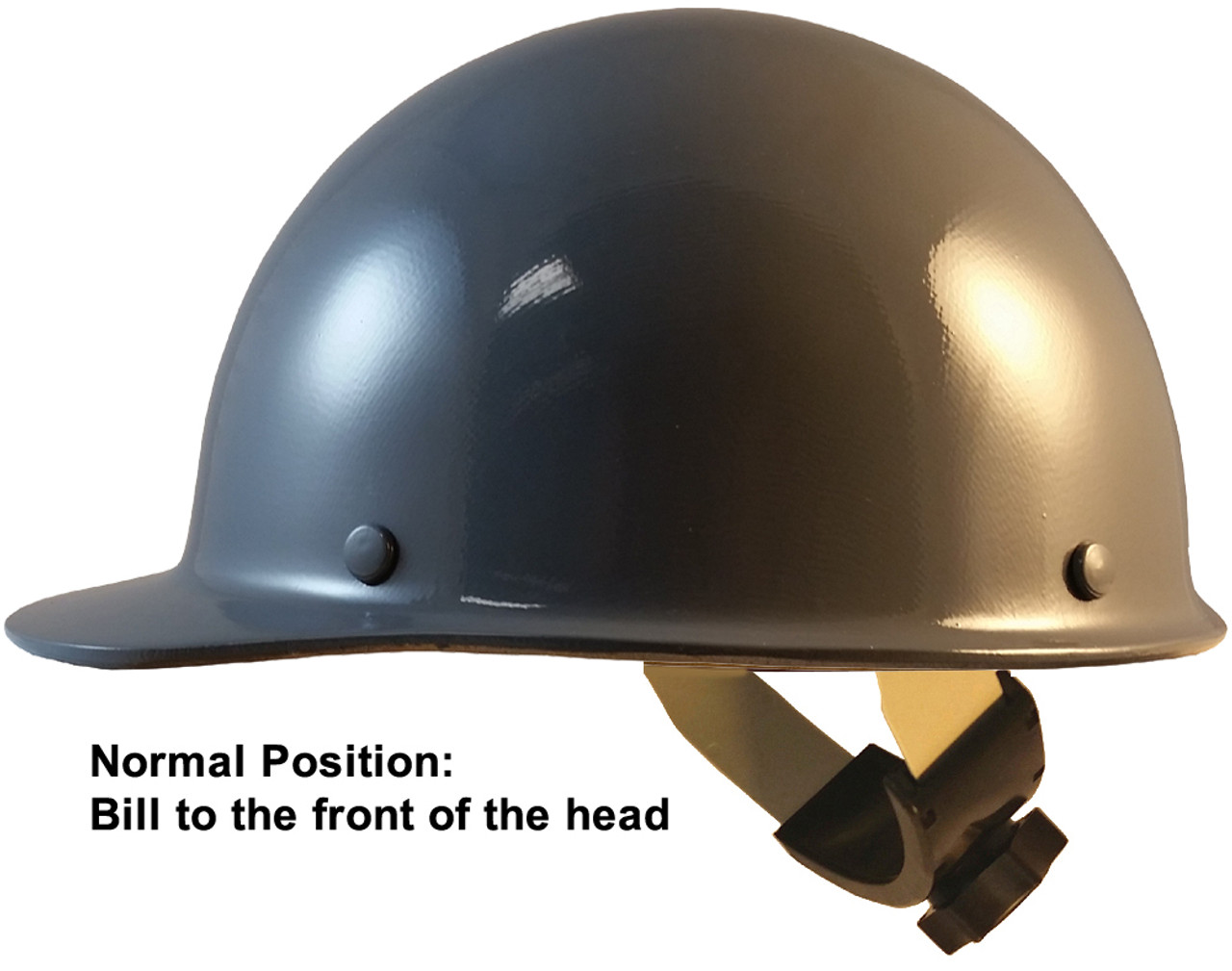 MSA Skull Guard Hard Hat - Fiberglass Cap Style With Swing Suspension - Custom Gray Color