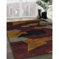 thumbnail image 2 of Ahgly Company Indoor Round Abstract Dark Scarlet Red Area Rugs, 7' Round, 2 of 6