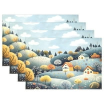 Ryvnso Placemats Set of 4 Cute Landscape Dining Mats Heat-Resistant Non-Slip Washable Table Mat