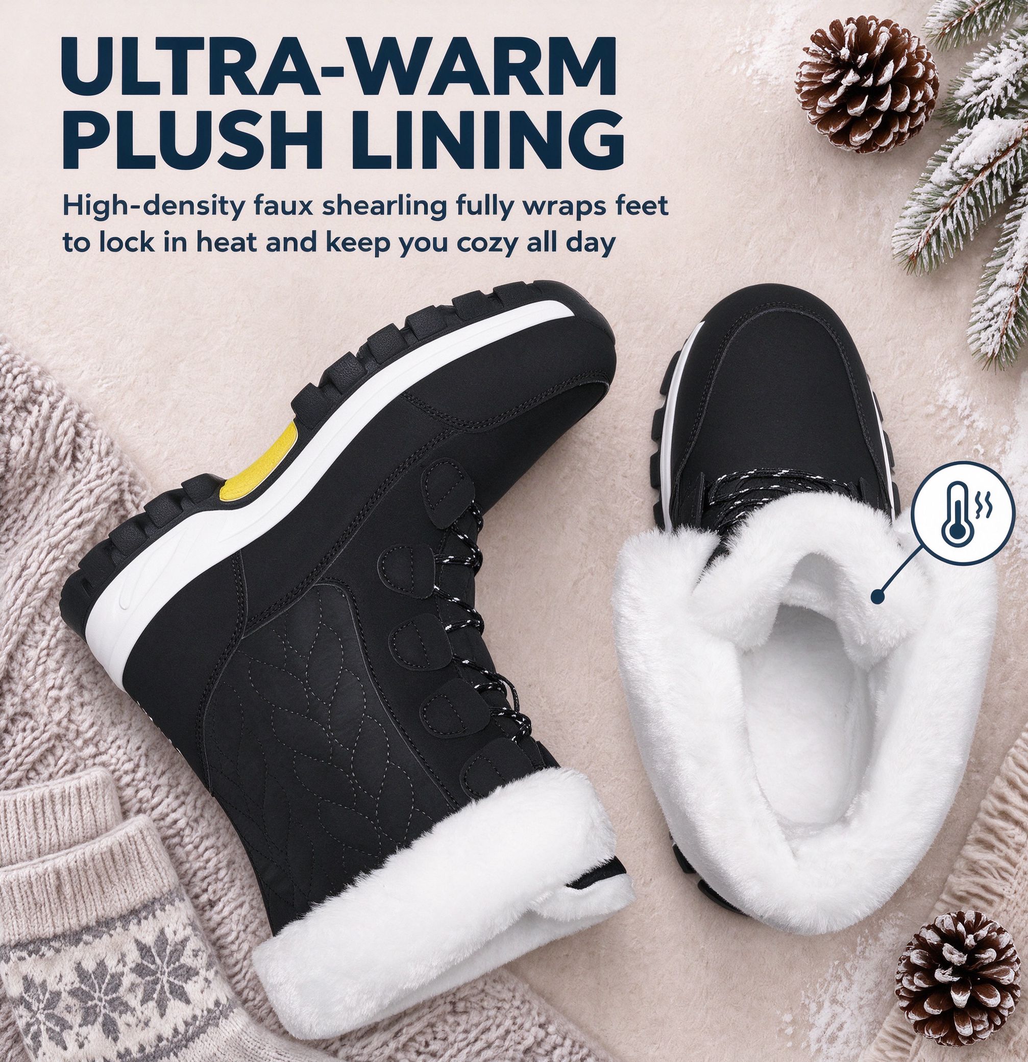 Stepedia Women's Waterproof Winter Snow Boots Mid-Calf Booties photo 4
