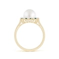 thumbnail image 2 of Angara South Sea Cultured Pearl and Blue Diamond Ring in 14K Yellow Gold for Women | June Birthstone Jewelry for Her, 2 of 8