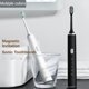 thumbnail image 2 of Cepillo de dientes eléctrico sónico recargable, color negro y blanco, rosa, para adultos, hombre y mujer, cerdas suaves y medianas, para blanquear los dientes, con vibrador, 2 of 5