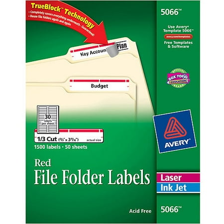 avery permanent file folder labels trueblock inkjet avery red labels