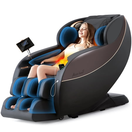 Artist Hand 3D Zero Gravity Recliner Full Body Black Massage Chair with SL Track, 6 Auto Modes & Thai Stretching, Backrest Heating, Airbag Massage, Bluetooth Speaker, USB Charging Jack