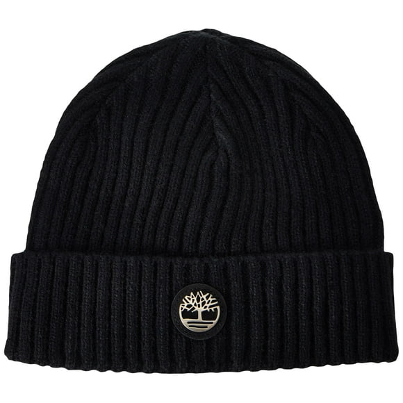 Gorra de reloj Beanie Timberland acanalada con placa con logotipo para hombre
