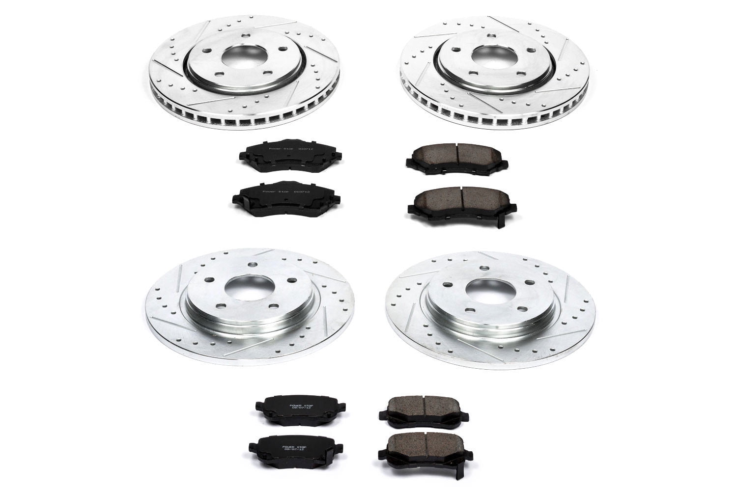 PowerStop Front and Rear Z23 Evolution Sport Carbon-Fiber Ceramic Brake Pad and Drilled & Slotted Rotor Kit Fits: CHRYSLER DODGE VOLKSWAGEN Select Models K4015