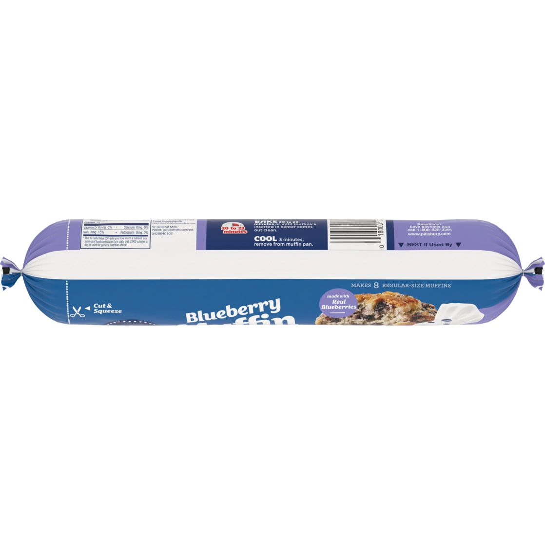 Pillsbury Blueberry Muffin Batter, Cut and Squeeze Package, 16.5 oz