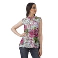 thumbnail image 2 of Moomaya Printed Mandarin Collar Tunic Sleeveless Casual Tank Top Summer Wear, 2 of 6