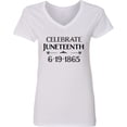 thumbnail image 3 of Inktastic Celebrate Juneteenth Women's V-Neck T-Shirt, 3 of 5