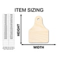 thumbnail image 2 of Unfinished Wood Cow Tag Shape - Farm Craft - up to 46" DIY 7" / 1/4", 2 of 4