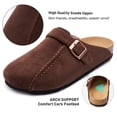 thumbnail image 4 of Ecetana Womens Suede Clogs Comfort Slip-On Mules with Adjustable Buckle Strap Indoor Outdoor Sandals, 4 of 7