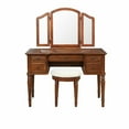 thumbnail image 3 of Powell 3-Piece Vanity, Mirror and Bench Set, Cherry, 3 of 11
