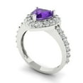 thumbnail image 2 of 2.03 ct Heart Cut Natural Amethyst with Simulated Diamond Halo Accents 18K White Gold Womens Engagement Ring, 2 of 5