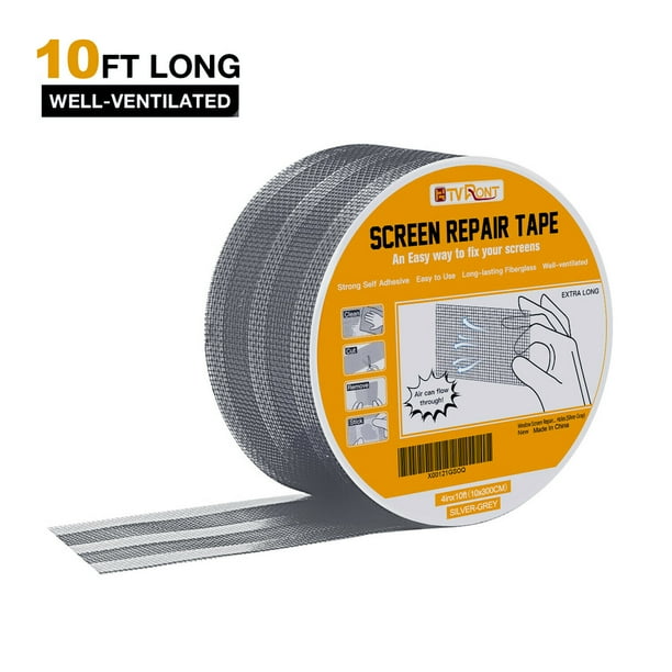 Screen Patch Repair Kit 4" x 10' Fiberglass Mesh Tool Outdoor Window Repair Tape