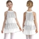 thumbnail image 3 of Niños Niñas lentejuelas brillantes moderno Jazz baile latino traje de actuación escalonado vestido con volantes Patchwork A-Line Ballet Unitards vestido, 3 of 5