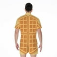 thumbnail image 2 of Round Waffle Short Sleeve Men'S Rompers, Food Lover Casual Summer Jumpsuits Outfit, 2 of 4