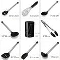 thumbnail image 2 of Silicone Kitchenware Stainless Steel Handle 8pcs Food Grade High Temperature Resistant Cooking Scoop Storage Bucket Spatula set, 2 of 3
