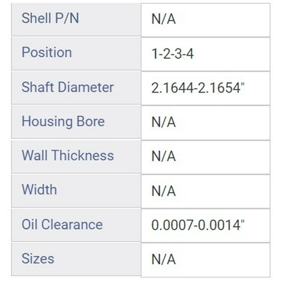 MAIN BRNG HONDA 1.8L 1799