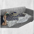 thumbnail image 6 of Hamsa Soft Flannel Fleece Throw Blanket, Japanese Style with Ying Yang Sign Mysticism, Cozy Plush for Indoor and Outdoor Use, 50" x 60", Royal Blue and Cream, by Ambesonne, 6 of 6
