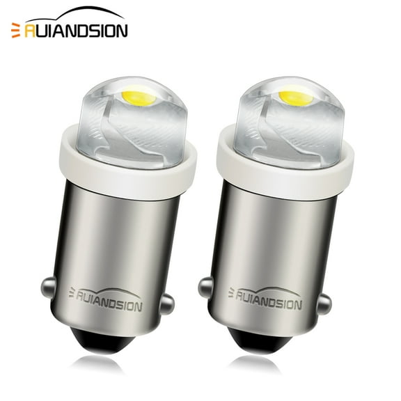 Ruiandsion BA9S LED Bulb 110V-130V AC White LED Miniature Bayonet 9mm BA9s Base LED Replacement Bulb for Indicator Warning Lights(Pack of 2)