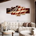 thumbnail image 2 of Elephant Stock Textured American Flag Wall Art - Horizontal Multi Panel Canvas - Living Room Wall Decor - Flags Multi Panel - Brown And Red Decor - 92" x 42", 2 of 8