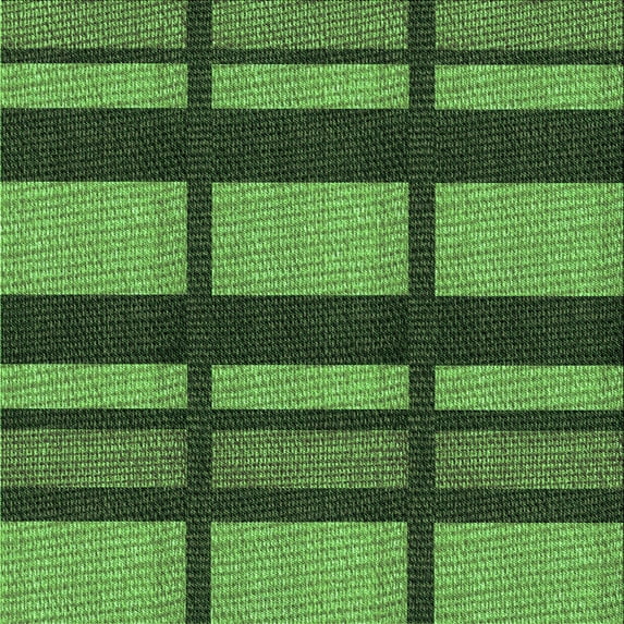 Ahgly Company Indoor Square Patterned Dark Forest Green Area Rugs, 6' Square