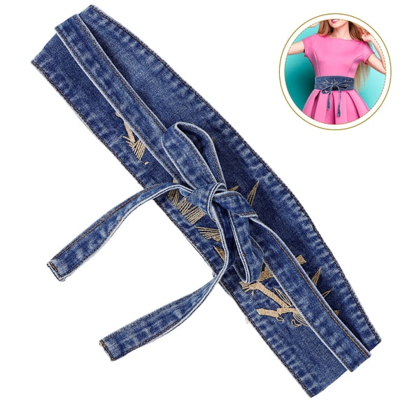 HONMEET 1Pack Blue Denim Waist Belt for Women Stylish and Decorative 66.5x10x0.5in