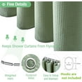 HEJULIK Sage Green Shower Curtain Waffle Textured Heavy Duty Thick